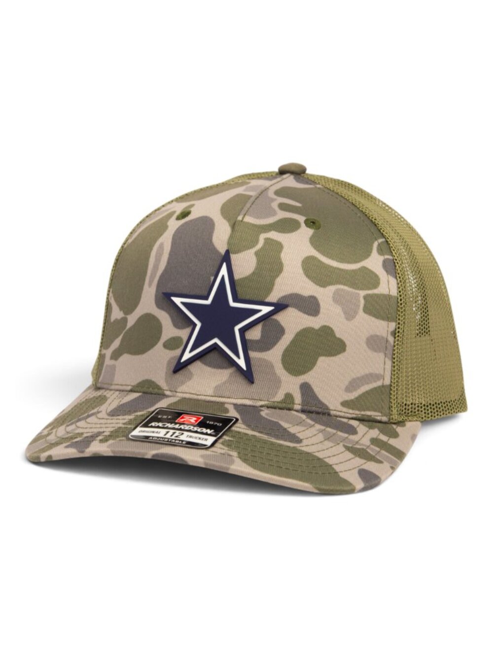 Dallas Cowboys 3D Snapback Trucker Hat- Marsh Duck Camo/ Loden